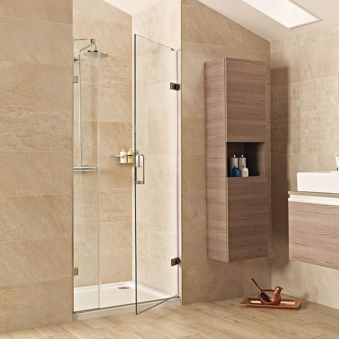 Roman Liberty Recessed Hinged Shower Door With Inline Panel 8mm