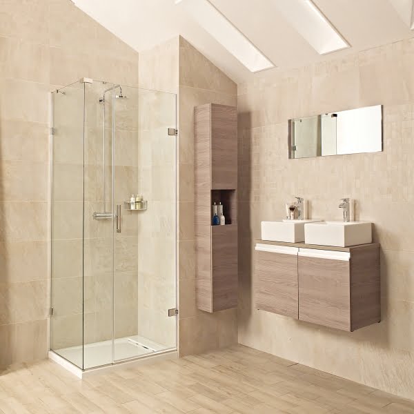 Roman Liberty Hinged Shower Door With Inline And Side Panel 8mm