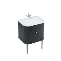 Burlington Chalfont 1 Drawer Floorstanding Vanity Unit With Basin, Legs And Handles - 625mm