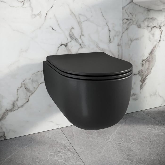 Scudo Riviera Rimless Round Wall Hung Toilet with Soft Close Seat