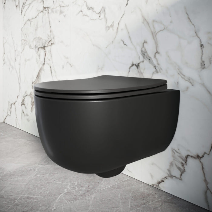 Scudo Riviera Rimless Round Wall Hung Toilet with Soft Close Seat