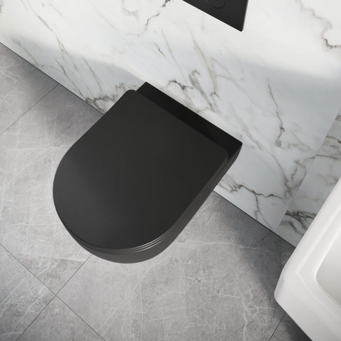 Scudo Riviera Rimless Round Wall Hung Toilet with Soft Close Seat
