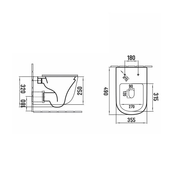 Scudo Riviera Rimless Round Wall Hung Toilet with Soft Close Seat
