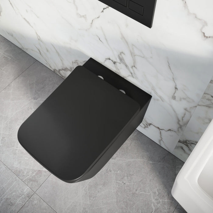 Scudo Riviera Rimless Square Wall Hung Toilet with Soft Close Seat