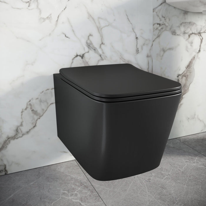 Scudo Riviera Rimless Square Wall Hung Toilet with Soft Close Seat
