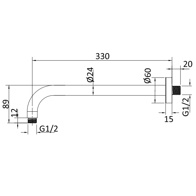 Crosswater MPRO Shower Head & Arm