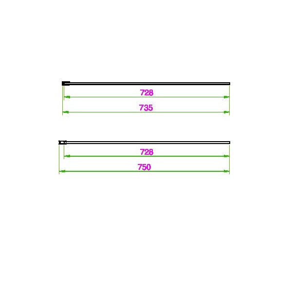 Scudo Forte 8mm Wetroom Clear Glass Panel with Profile Kit