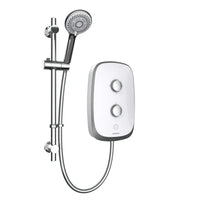 Aqualisa eVOLVE Electric Shower with Satin Silver Riser Kit