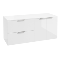 Sonas Stockholm 1200mm 2 Drawer And 2 Door Wall Hung Countertop Vanity Unit With Countertop And Handle
