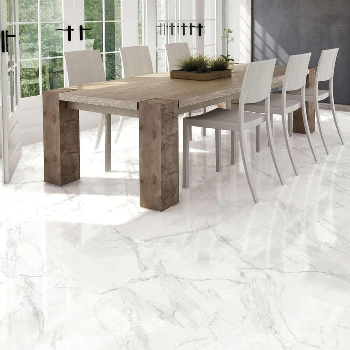 Altessa Marble Effect Glossy Porcelain Wall & Floor Tile