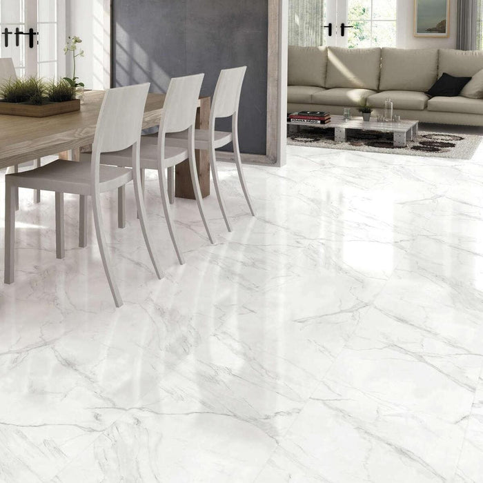 Altessa Marble Effect Glossy Porcelain Wall & Floor Tile