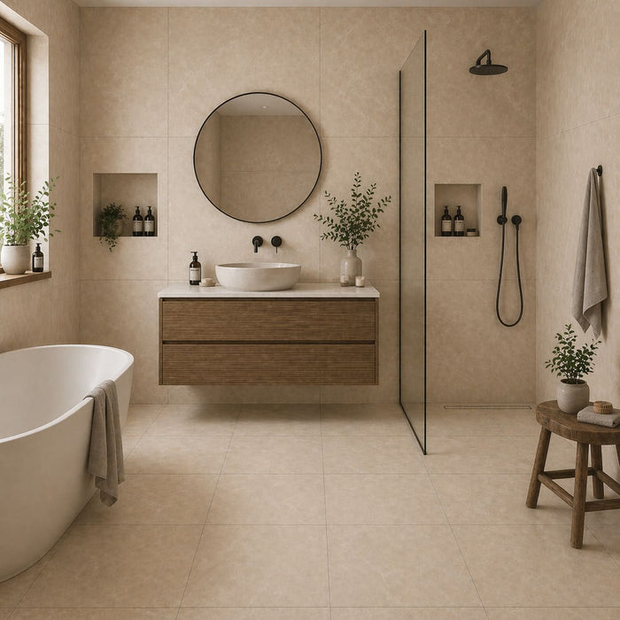 Amore Cream Satin Porcelain Wall & Floor Tile