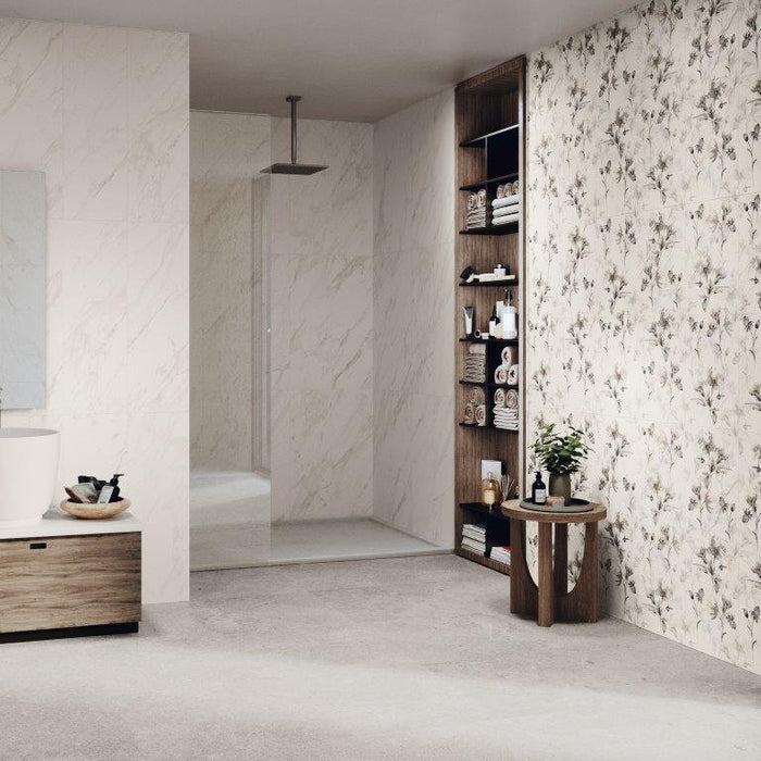 Anima White Decor Matt Ceramic Wall Tile