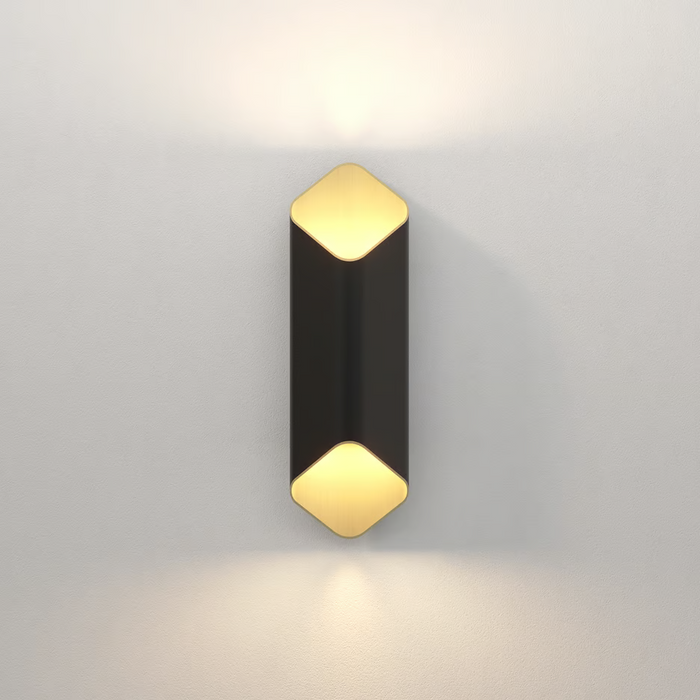 Astro Ako Phase Wall Light - 420mm High - Matt Black/Gold
