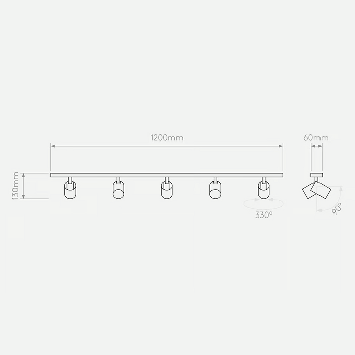 Astro Ascoli Five Bar Ceiling Light - Bathroom Lighting