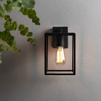 Astro Box Lantern Wall Light - 267mm High - Textured Black