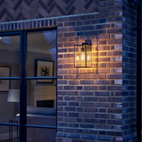 Astro Box Lantern Wall Light - 350mm High - Textured Black
