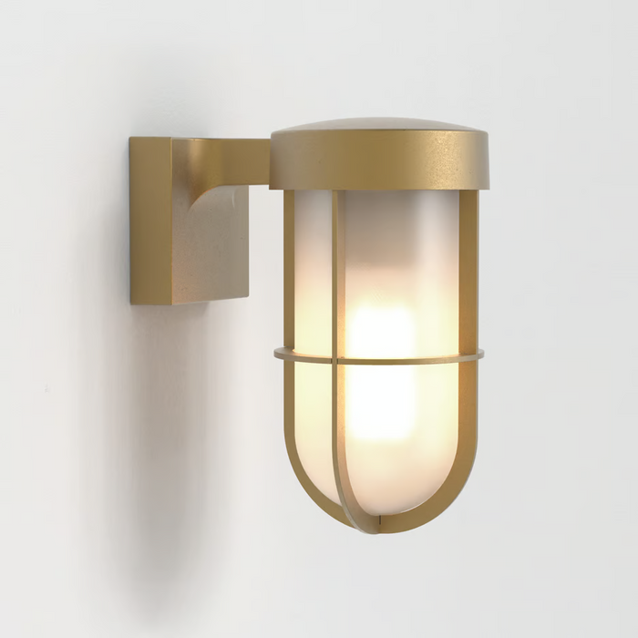 Astro Cabin Frosted Wall Light - Antique Brass - Bathroom