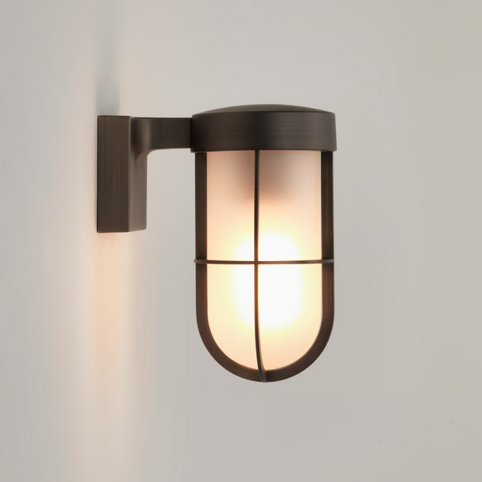 Astro Cabin Frosted Wall Light - Bronze - Bathroom Lighting