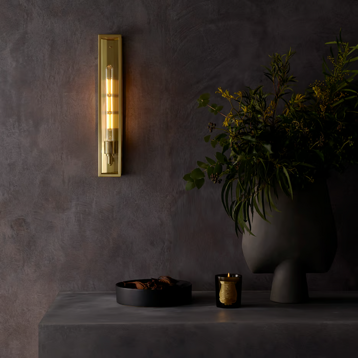 Astro Harvard Wall Light - 500mm High - Natural Brass
