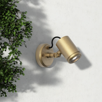 Astro Jura Single Spot Wall Light - Solid Brass - Bathroom