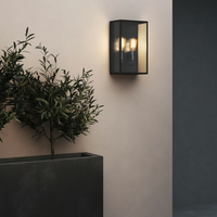 Astro Messina Twin Wall Light - Textured Black - Bathroom