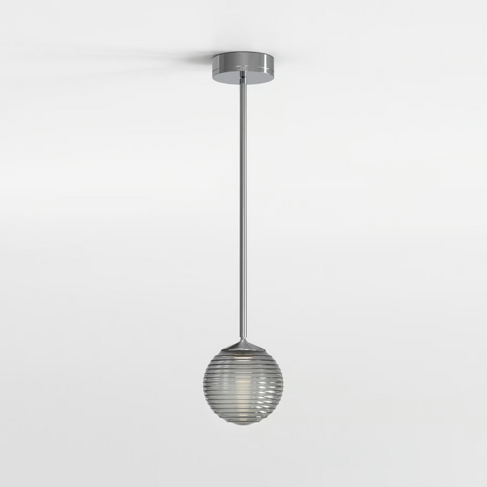 Astro Nara Globe Ribbed Glass Shade - Smoke - Bathroom