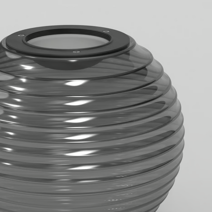 Astro Nara Globe Ribbed Glass Shade - Smoke - Bathroom