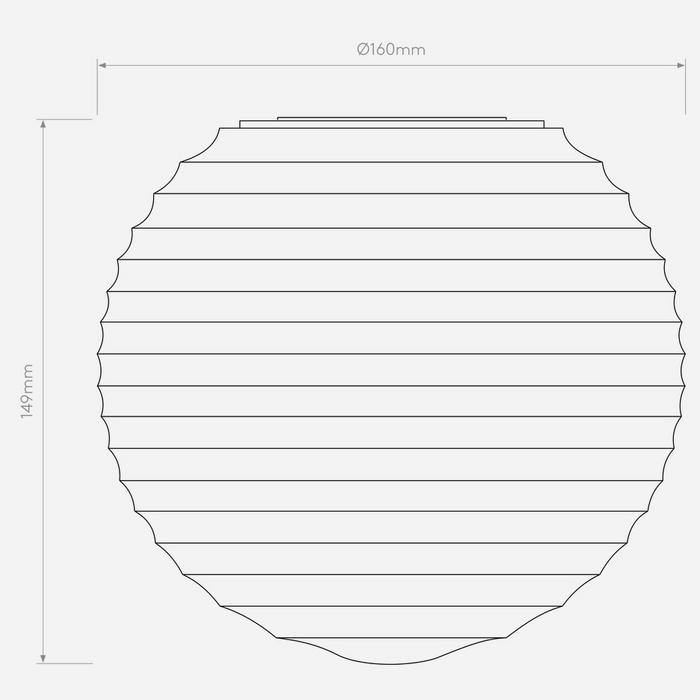 Astro Nara Globe Ribbed Glass Shade - Smoke - Bathroom