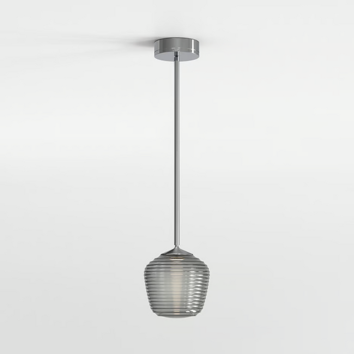 Astro Nara Taper Ribbed Glass Shade - Smoke - Bathroom