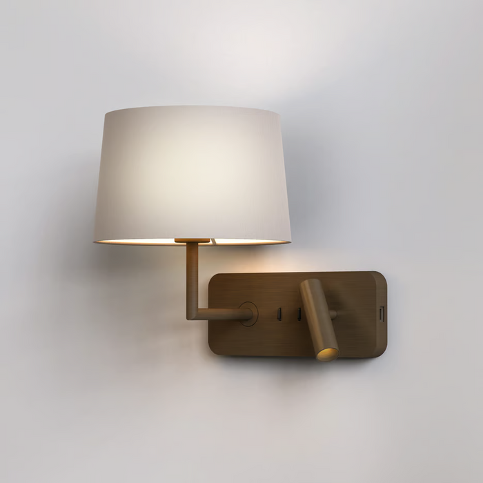 Astro Side By Side Grande USB Reading Wall Light - Bathroom