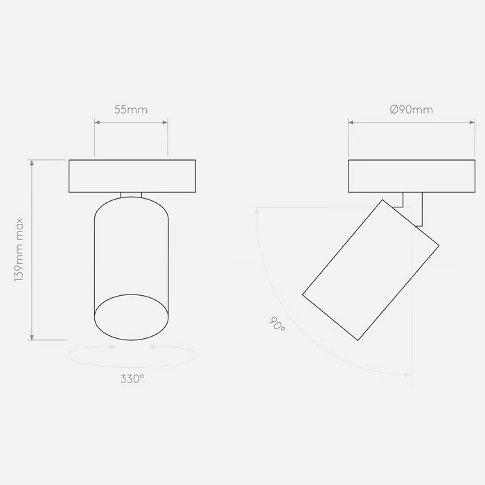 Astro Can Single Ceiling/Wall Light - Bathroom Lighting