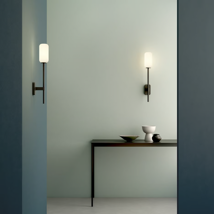 Astro Tacoma Reed Glass Shade - White Opal - Bathroom