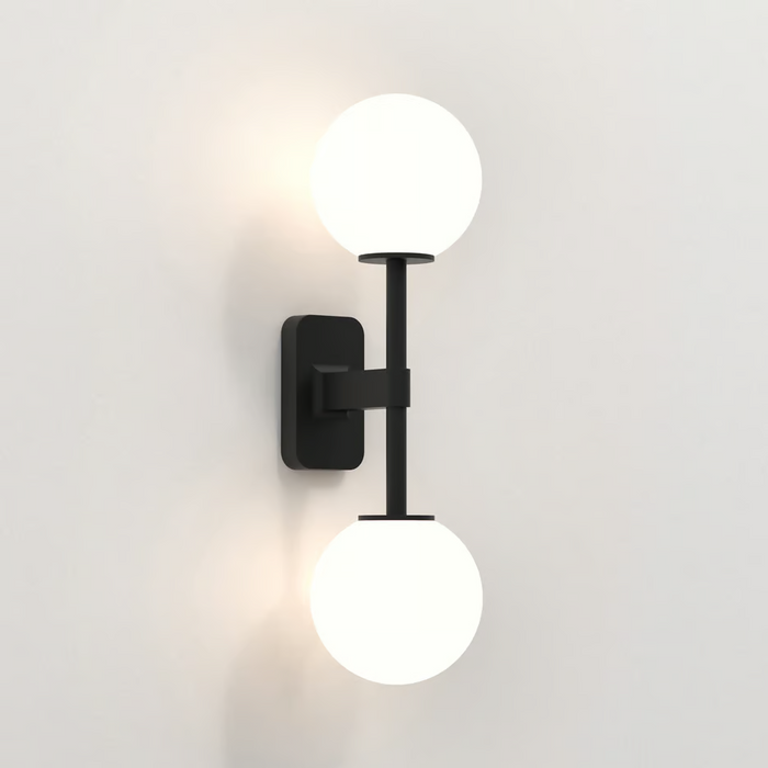 Astro Tacoma Twin Wall Light - Matt Black - Bathroom