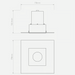 Astro Trimless Square Ceiling Light - Matt White/Matt Black