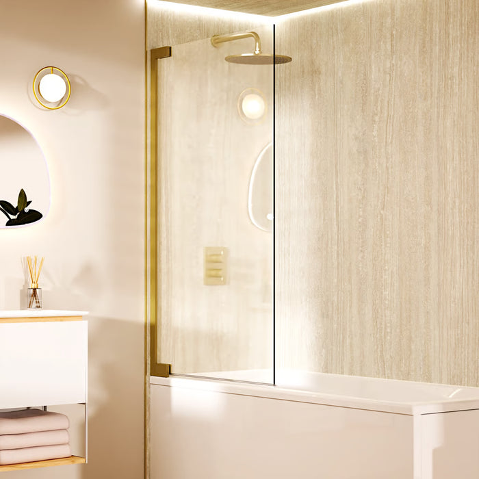 Crosswater Asura Hinged Bath Screen - 8mm Glass - 900mm Wide
