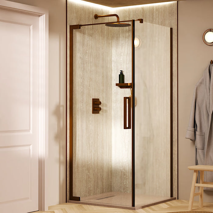 Crosswater Asura 8mm Hinged Shower Door With Side Panel