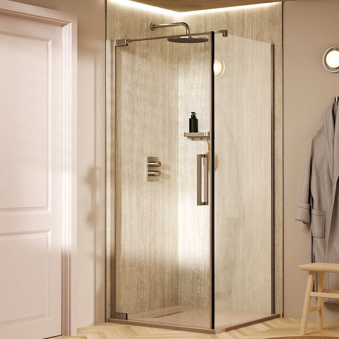 Crosswater Asura 8mm Hinged Shower Door With Side Panel