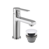 Vado Irlo Mini Mono Basin Mixer Tap With Push Basin Waste - Chrome