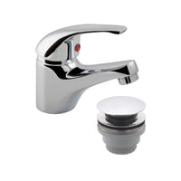 Vado Matrix Mono Basin Mixer Tap with Push Basin Waste - Chrome