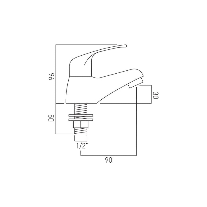 Vado Matrix Single Lever Mono Cold Basin Mixer Tap - Chrome