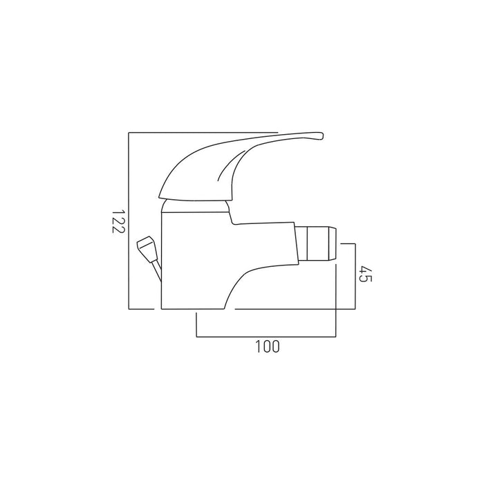 Vado Matrix Mono Bidet Mixer Tap With Pop-Up Waste - Chrome