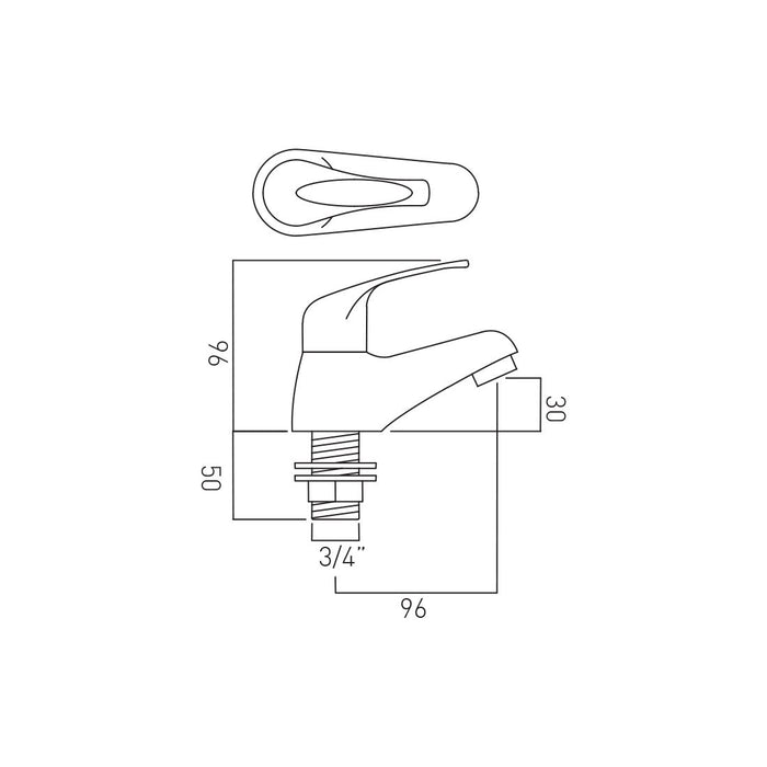 Vado Matrix Bath Pillar Taps - Chrome
