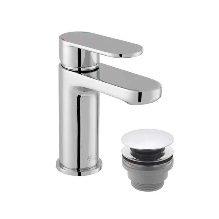Vado Metiz Mono Basin Mixer Tap With Push Basin Waste - Chrome