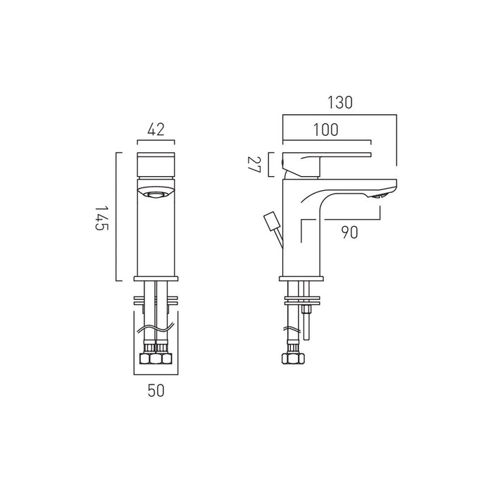 Vado Metiz Mono Basin Mixer Tap With Pop-Up Waste - Chrome