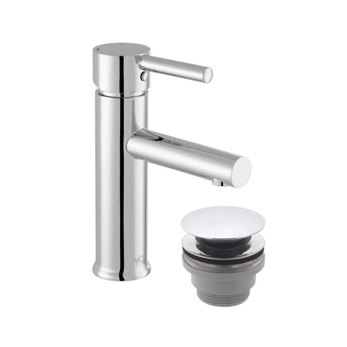 Vado Nuri Mono Basin Mixer Tap With Push Basin Waste - Chrome