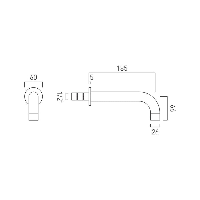 Vado Sirkel Bath Spout - Chrome