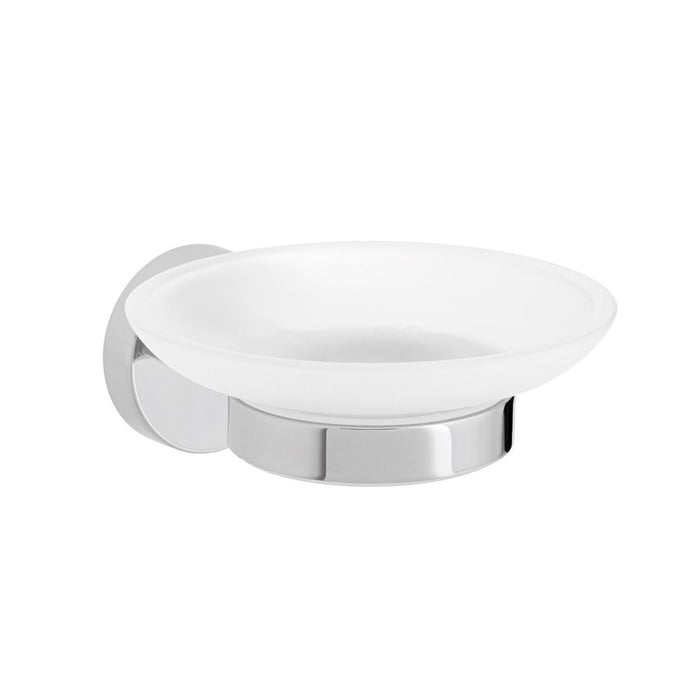 Vado Sirkel Frosted Glass Soap Dish And Holder - Chrome