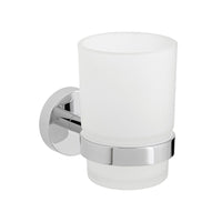 Vado Sirkel Frosted Glass Tumbler And Holder - Chrome