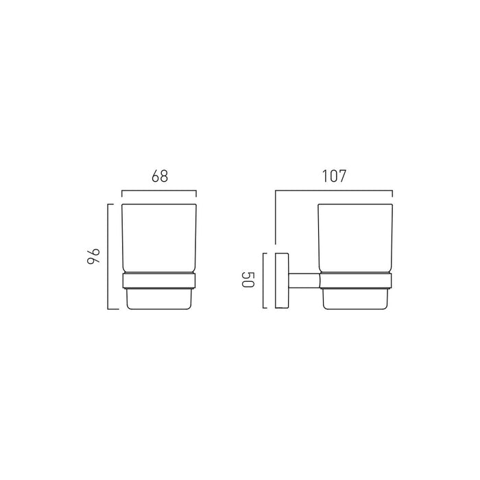 Vado Sirkel Frosted Glass Tumbler And Holder - Chrome